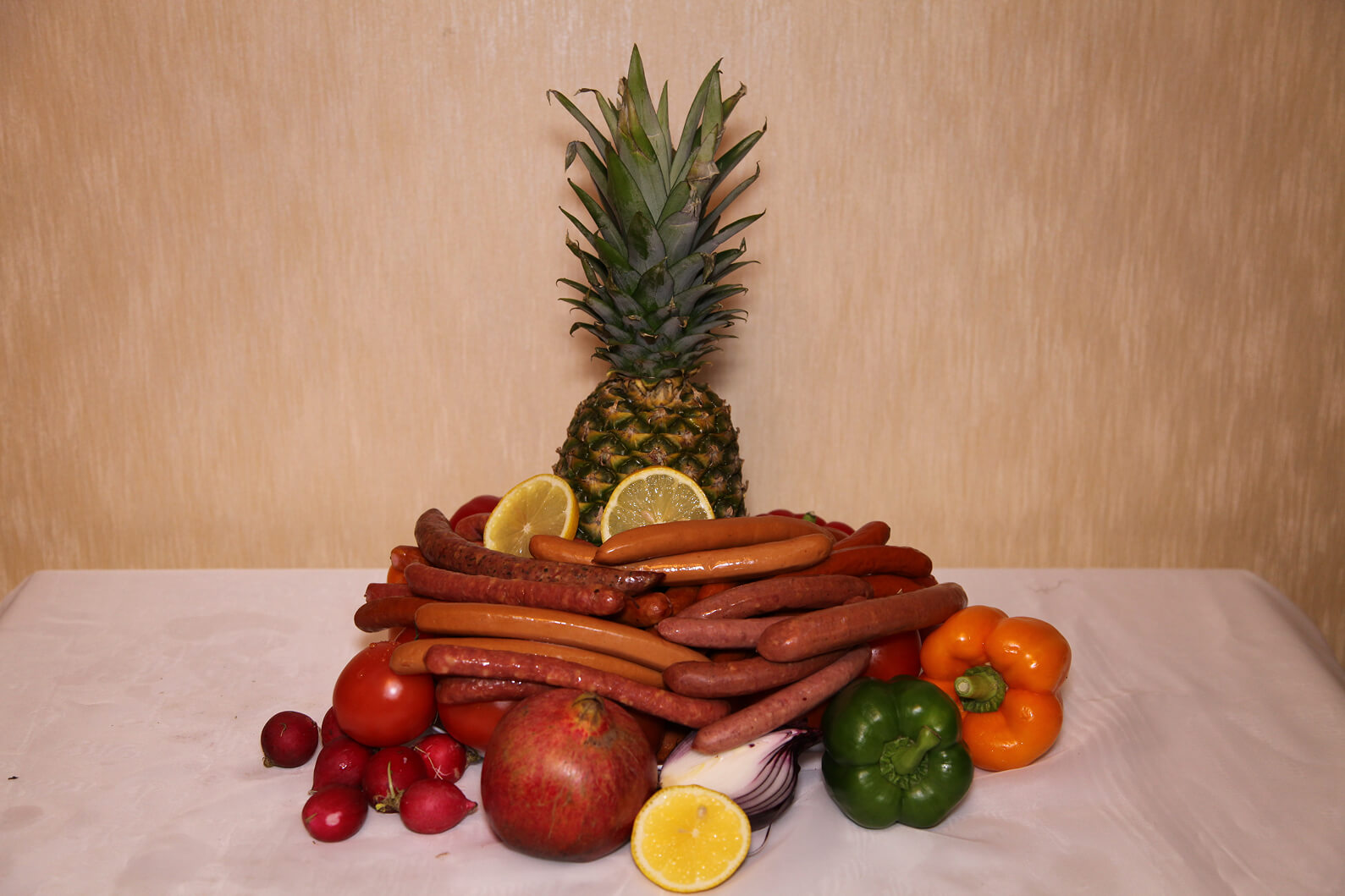 Natural halal sheep casings prepared in a rustic kitchen